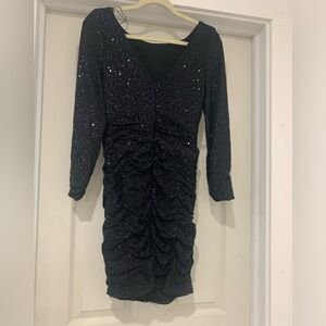 Aidan sequined formal dress with ruching detail